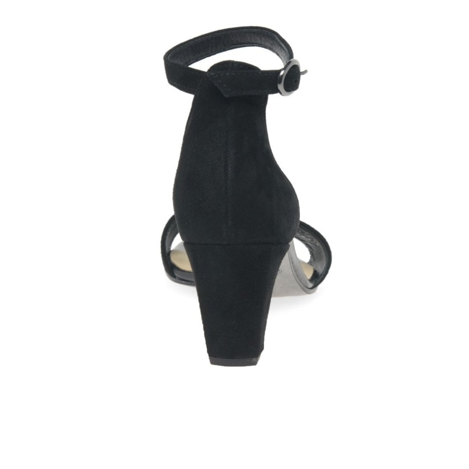 Sandales à Talons Hauts Pour Femmes Licorne Gabor En Daim Noir | Exclusif